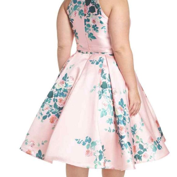 MAC DUGGAL  EMBELLISHED NECK FLORAL PRINT FIT & FLARE sz 20W - Picture 6 of 10